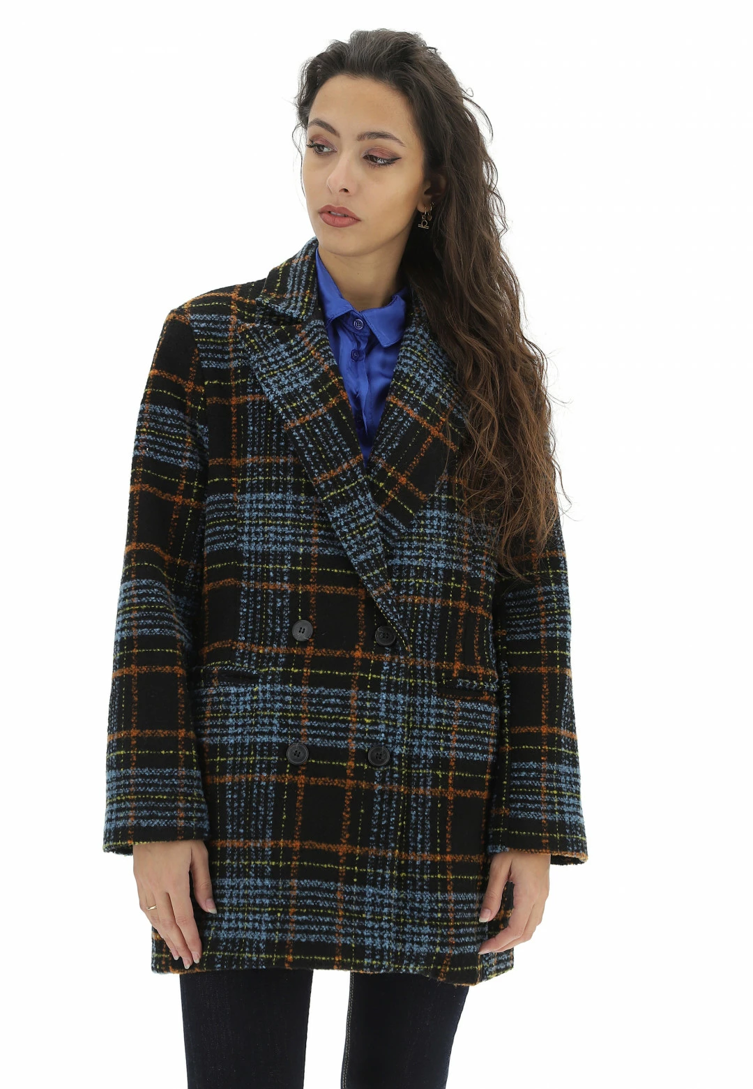 PINK PEPPER Cappottino Doppiopetto Quadri Visii - immagine 2