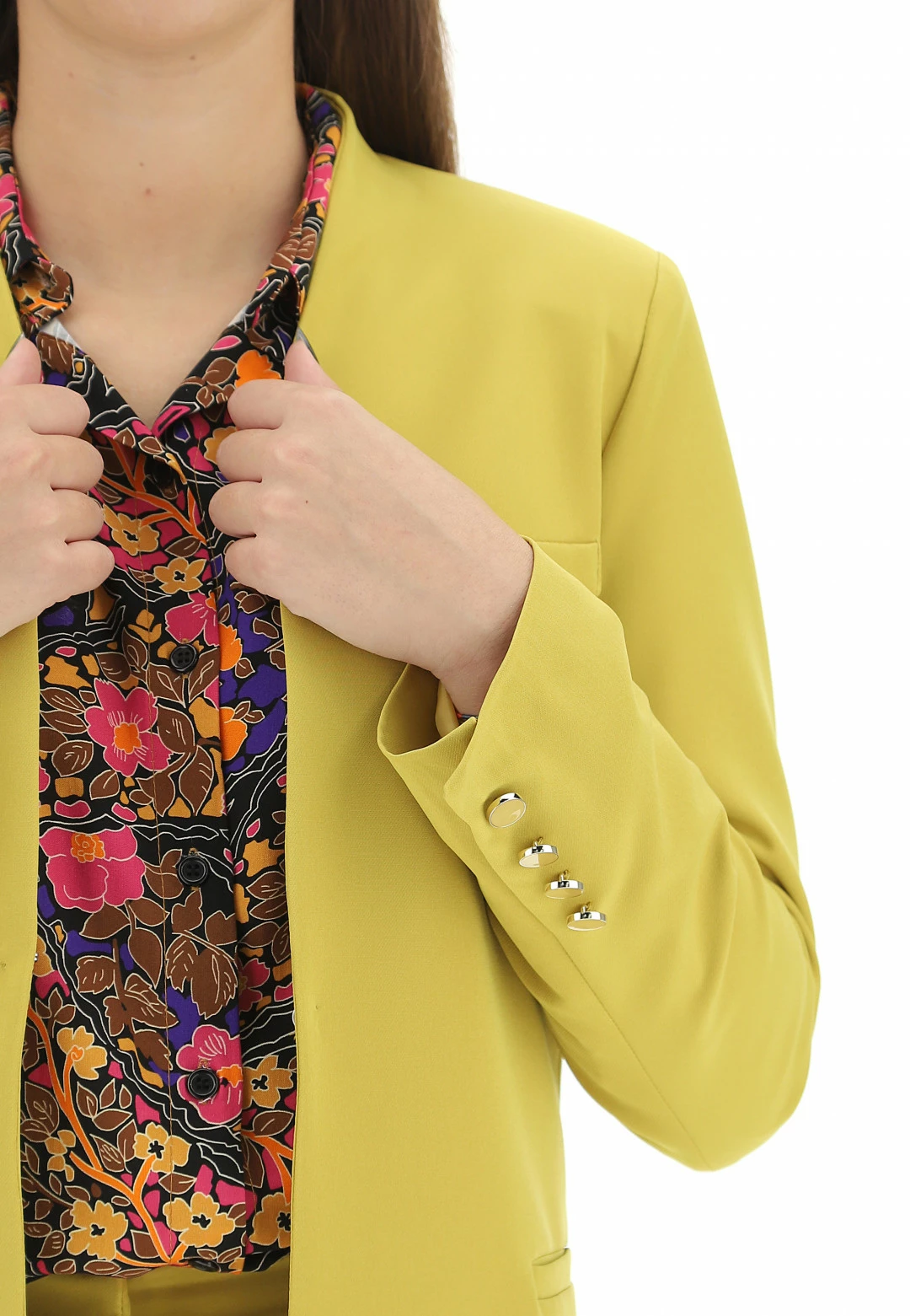 Giacca Aperta Con Gancetto E Spalline Eks Tinta Unita - immagine 9