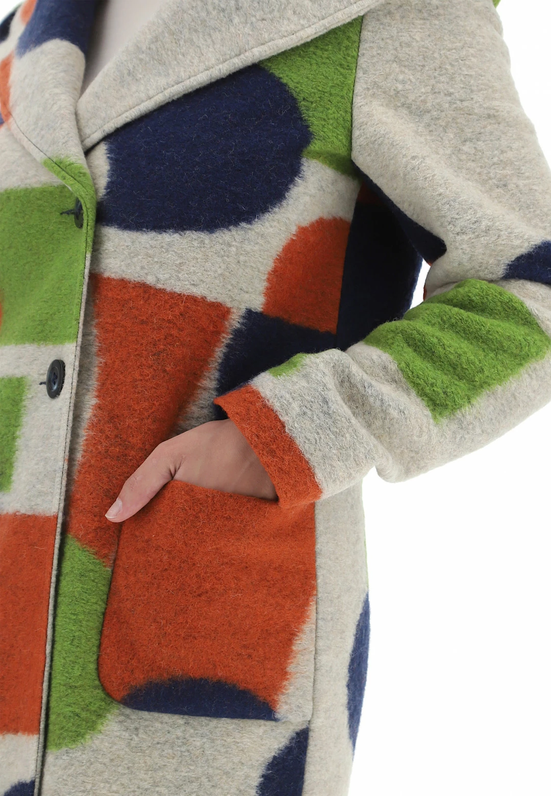 M&L MAIN & LAND Cappottino In Lana Cotta Main&land Fantasia Geometrica - immagine 5