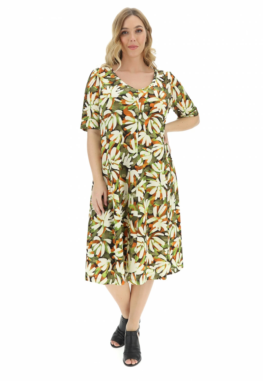 FOLLIA Abito Scollo V Vivace Con Fiore - immagine 2