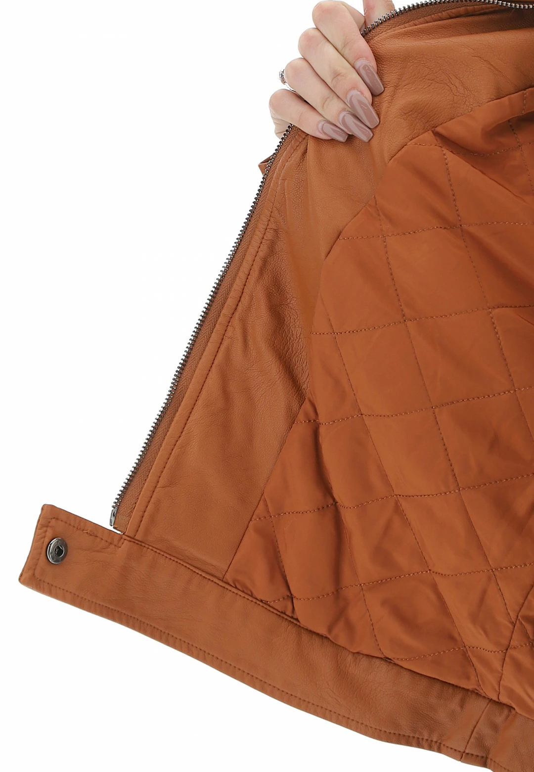 Gaudi Giubbino Foderato Gaudì In Similpelle Con Colletto A Fascia E Dettagli Cuciture E Zip Sulle Maniche - immagine 12