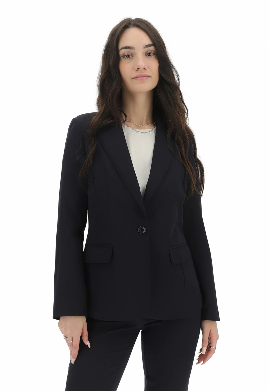 PINK PEPPER Tailleur Giacca E Pantalone Visii Donna Con Cuciture A Vista Made In Italy - immagine 4