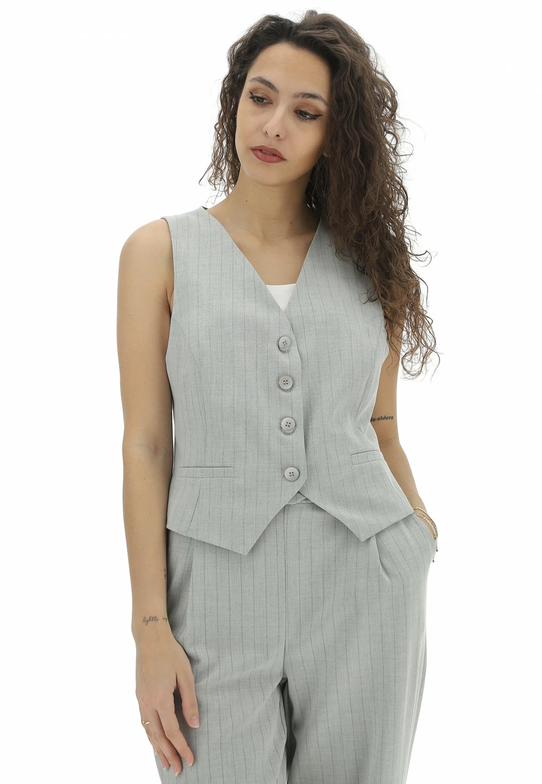 EKS Gilet A Righe Filo Lurex èks Donna