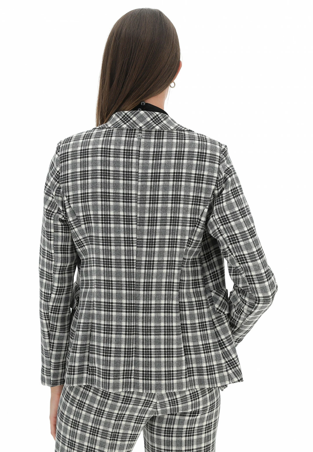 Giacca Quadrettata Doppiopetto Eks - immagine 2