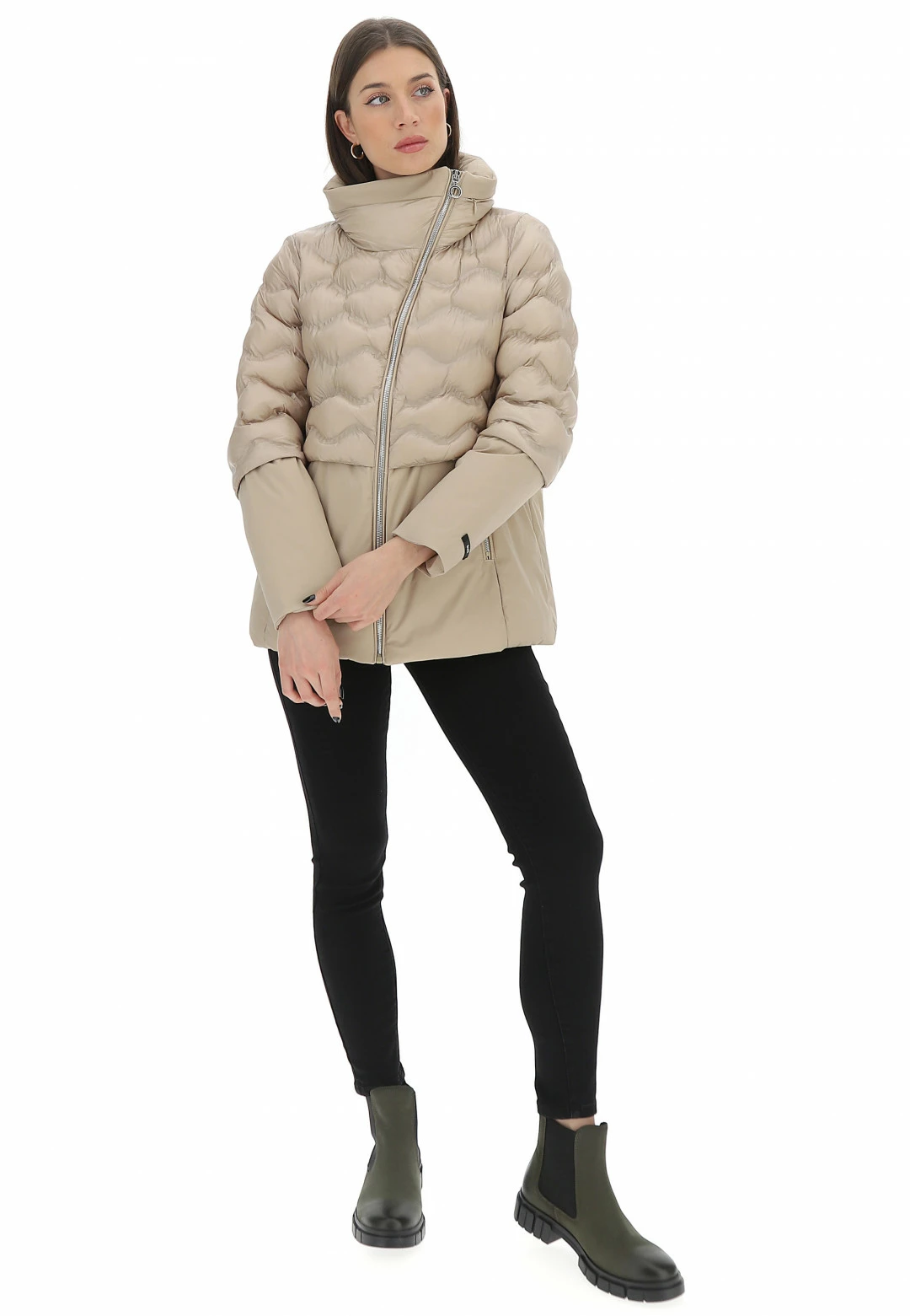 Giubotto Imbottito Rihunik Con Collo A Fascia E Cappuccio Estraibile Donna - immagine 11