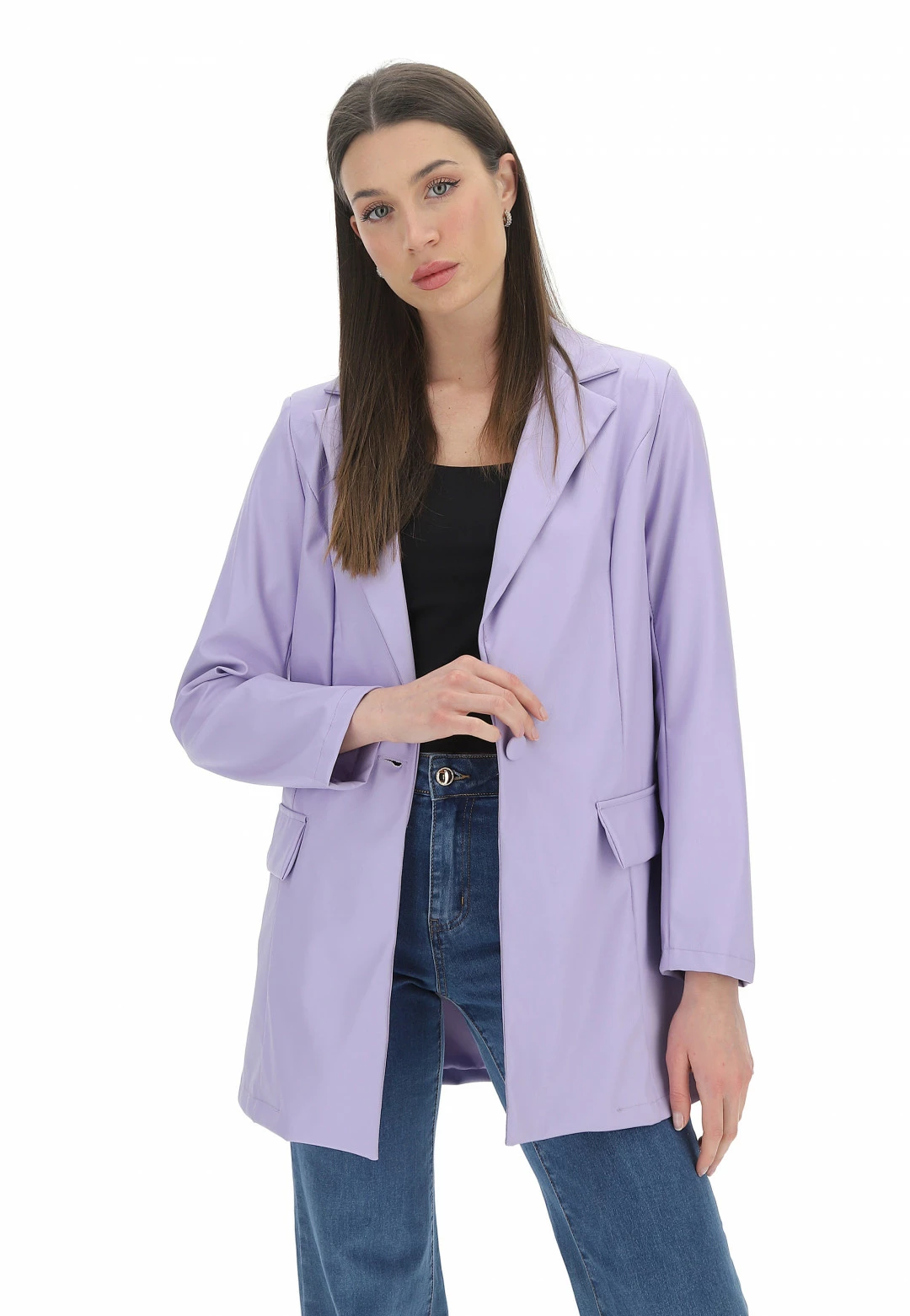 VIC BEE Blazer Similpelle Un Bottone Vicbee - immagine 7