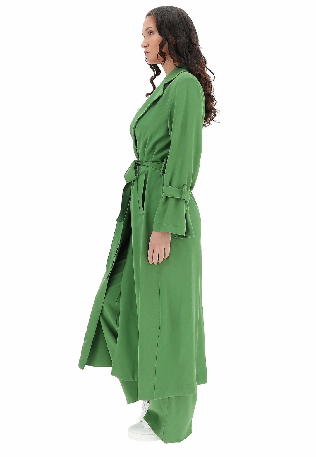 Spolverino Lungo Aperto Con Laccio Eks Donna - immagine 3