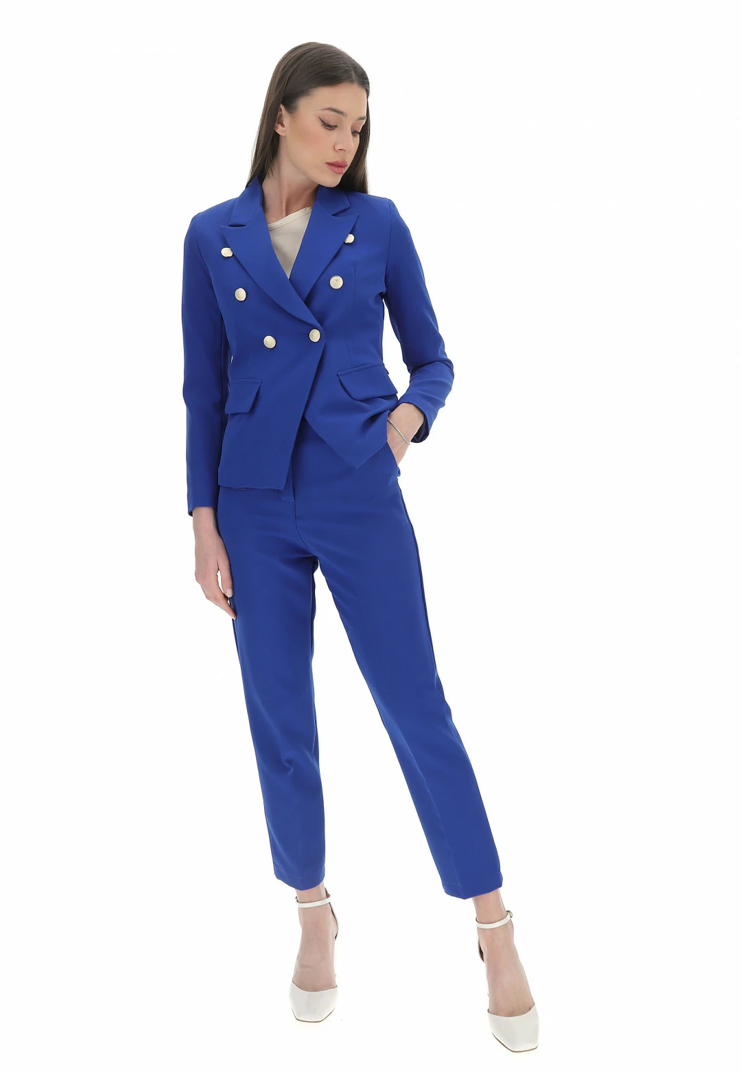 EKS Giacca Elegante A Doppiopetto èks Con Bottoni A Contrasto - immagine 10