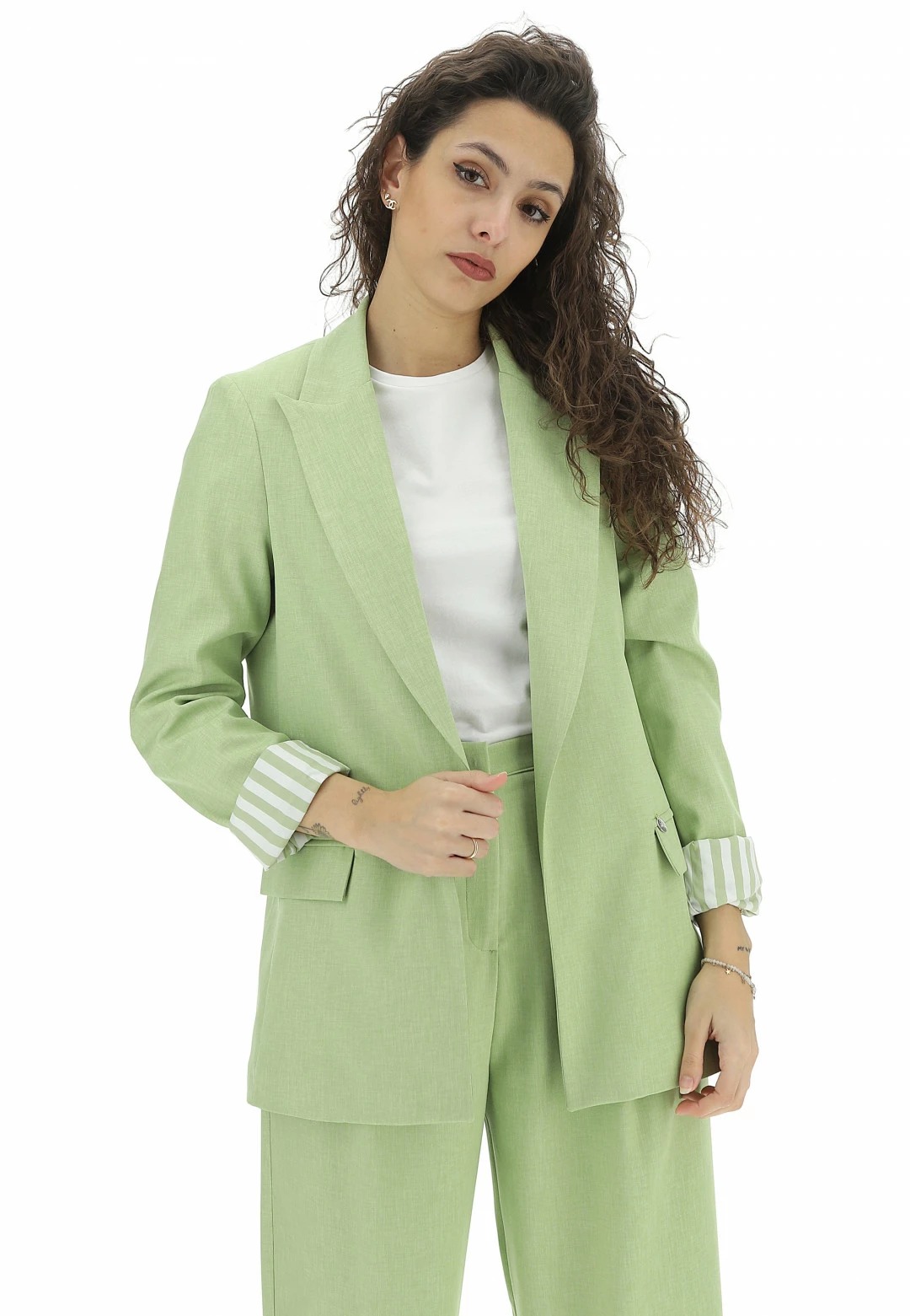 EKS Blazer Aperto Effetto Fiammato Fodera A Righe èks - immagine 6