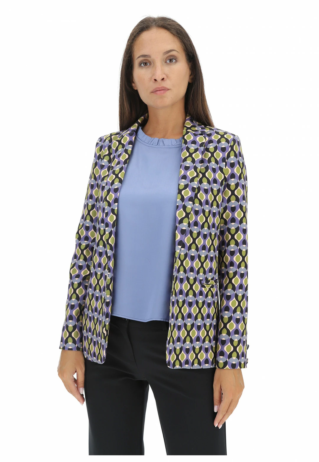Giacca Aperta Fantasia Geometrica Eks - immagine 6