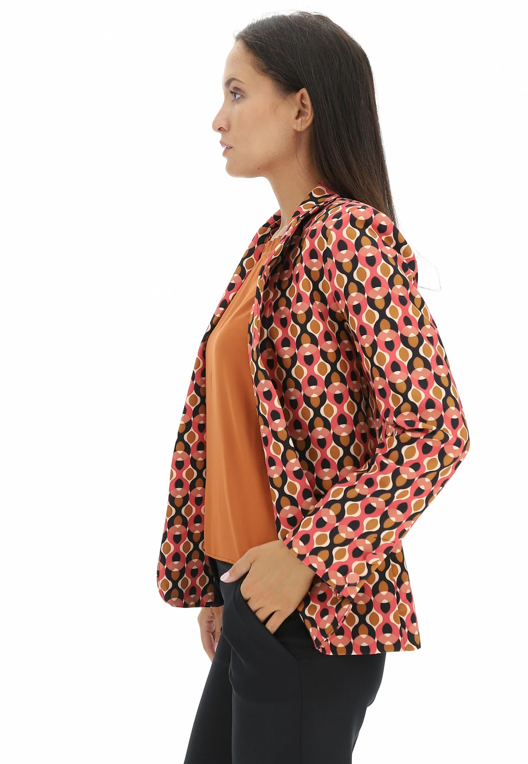 Giacca Aperta Fantasia Geometrica Eks - immagine 3