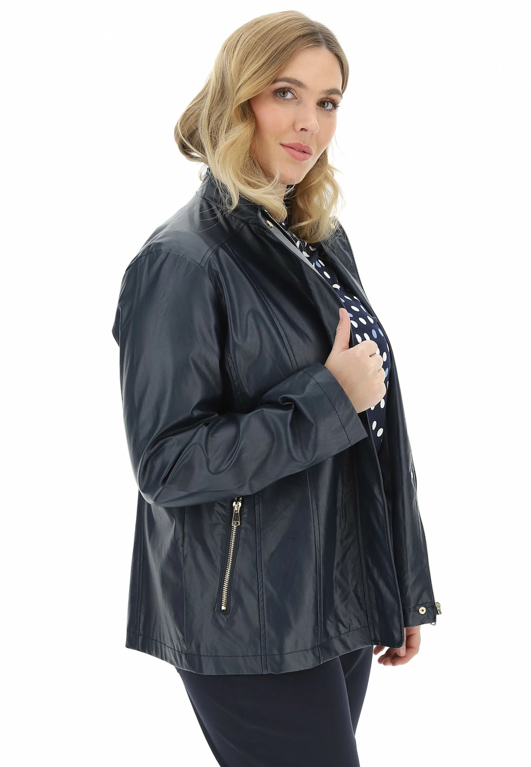 Giubbino Similpelle Chiara D'oro Con Tasca Zip - immagine 6