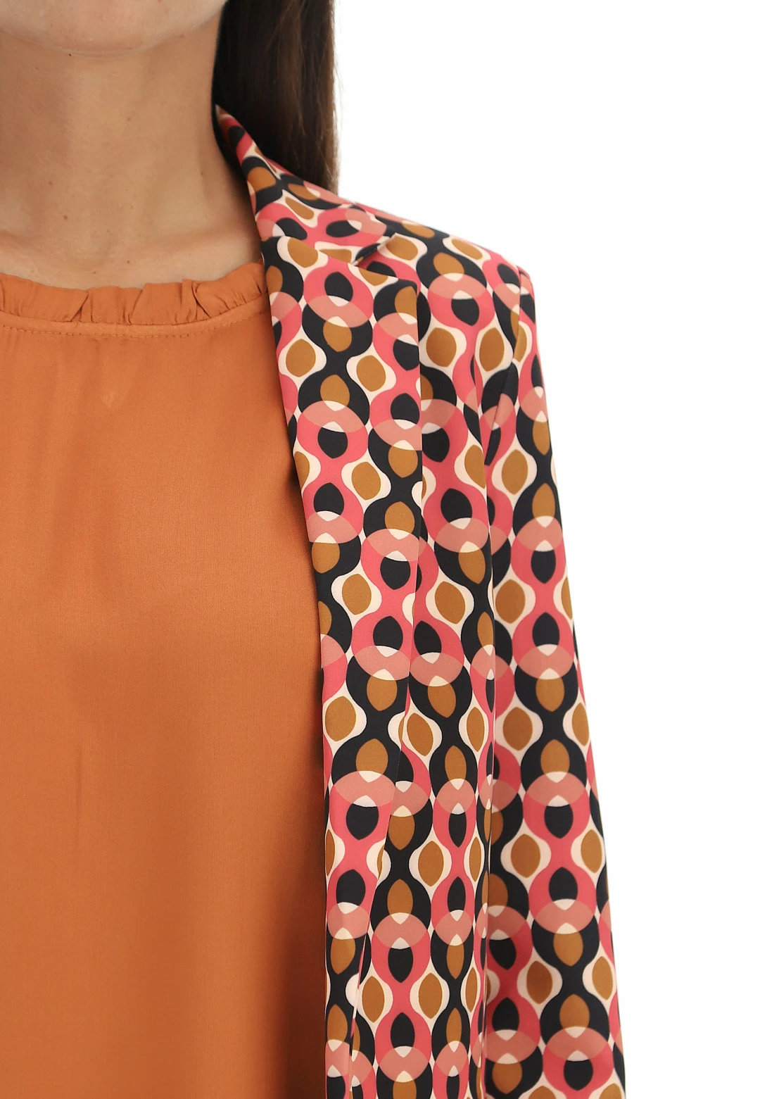 Giacca Aperta Fantasia Geometrica Eks - immagine 4