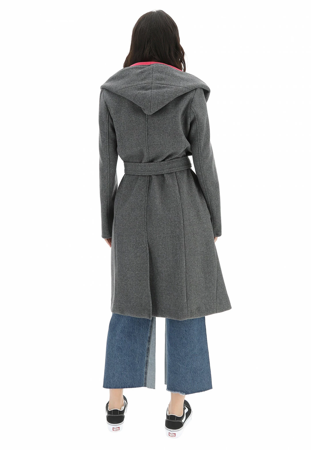 Cappottino Chiusura Accappatoio Con Cappuccio E Cintura Age Donna - immagine 3