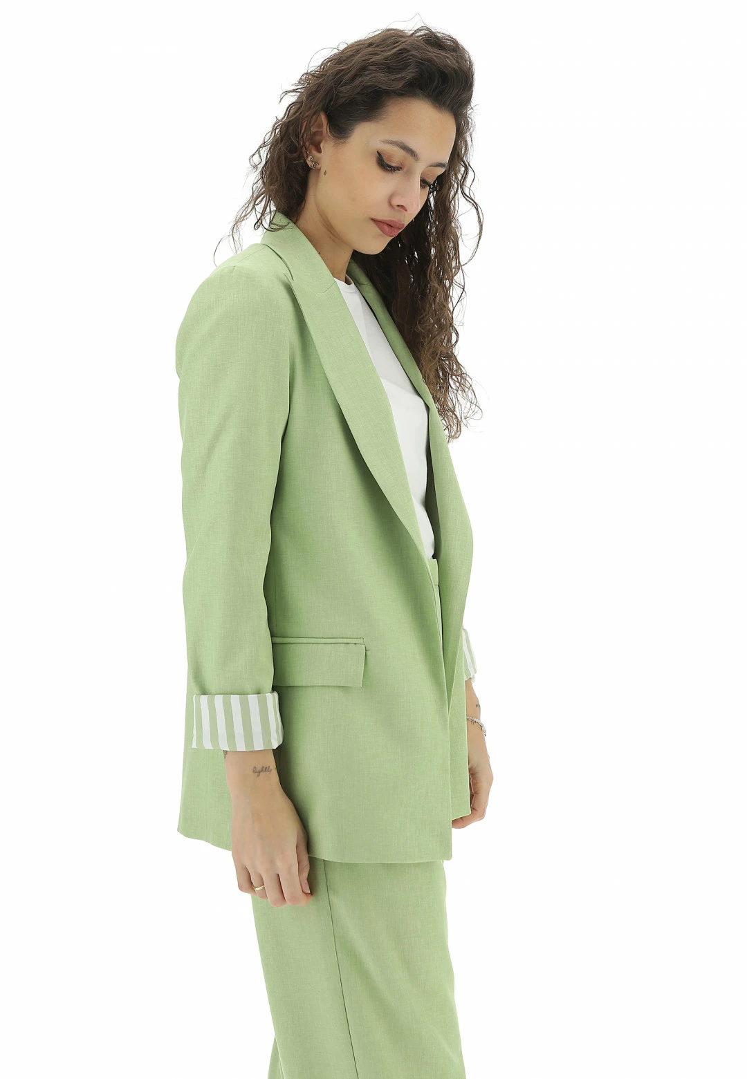 EKS Blazer Aperto Effetto Fiammato Fodera A Righe èks - immagine 7