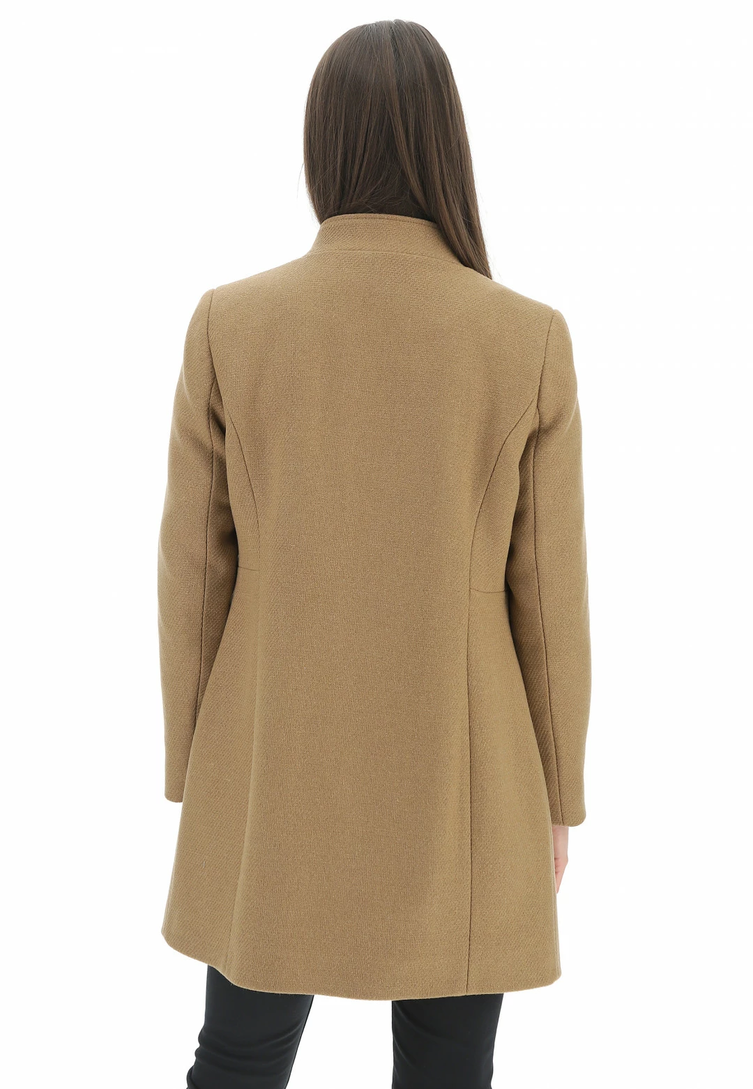 Cappotto Eks Con Collo A Fascetta Bottoni E Tasche A Filo Con Zip Foderato Made In Italy - immagine 15