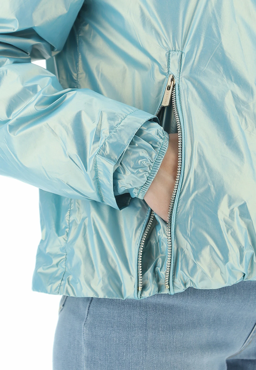 YES.ZEE Giubbino Yes Zee Donna In Nylon Lucido Effetto Perlato Con Zip - immagine 5