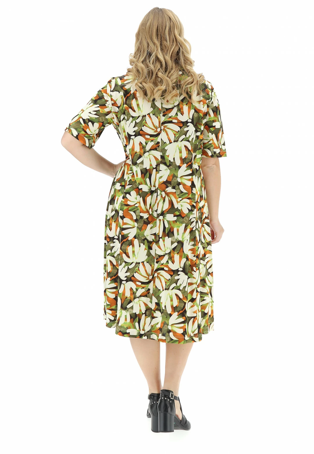 FOLLIA Abito Scollo V Vivace Con Fiore - immagine 3