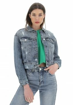 Giubbino In Jeans Con Strappi Only Donna