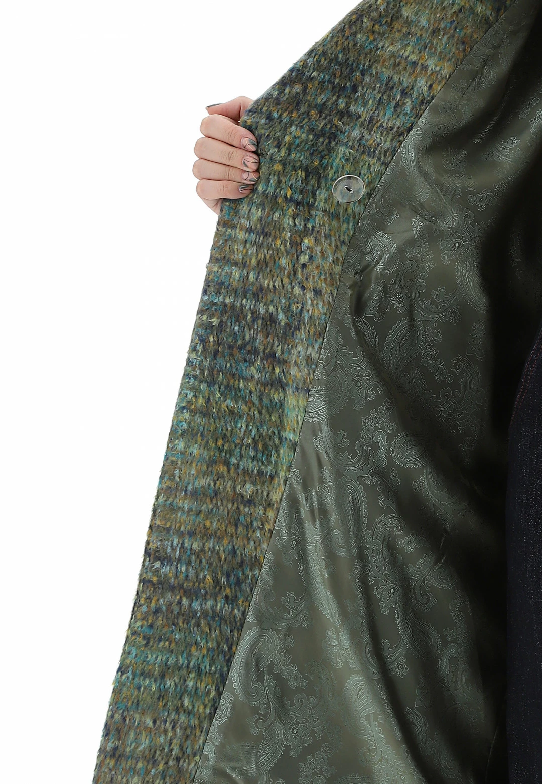 M&L MAIN & LAND Cappotto Doppiopetto Effetto Melange Multicolor Main & Land - immagine 12