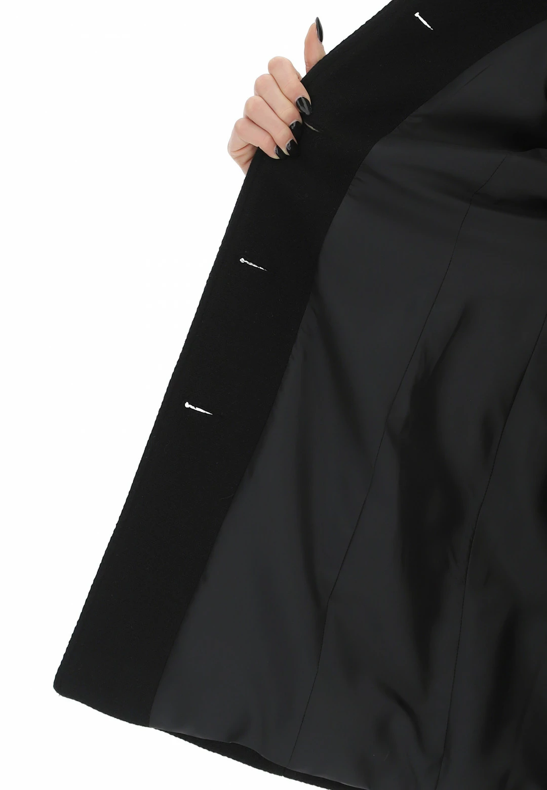 Cappotto Eks Con Collo A Fascetta Bottoni E Tasche A Filo Con Zip Foderato Made In Italy - immagine 6