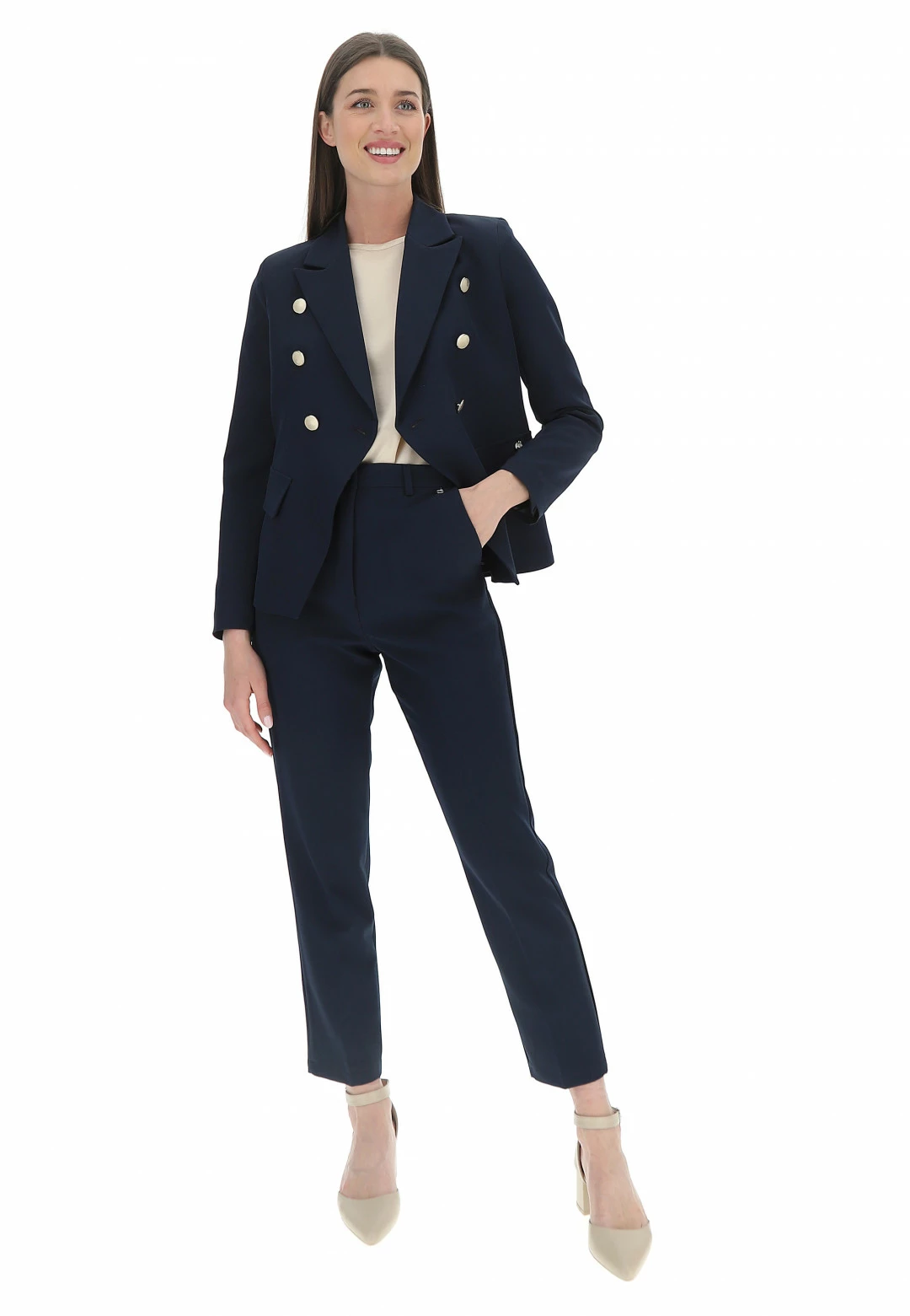 EKS Giacca Elegante A Doppiopetto èks Con Bottoni A Contrasto - immagine 4