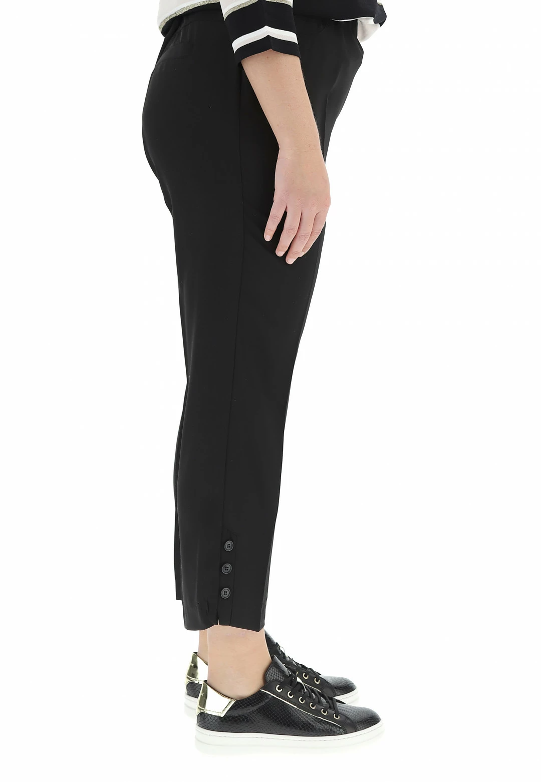 BE BLUE ENEMY Pantalone Fluido Blue Enemy Con Bottoni Decorativi - immagine 2