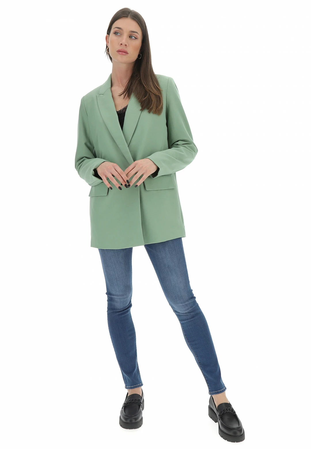 Giacca Foderata Vero Moda Doppio Petto In Tinta Unita - immagine 4