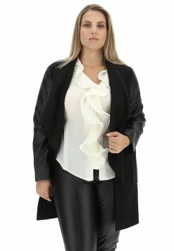 Cappottino Aperto In Panno E Similpelle Jiveley