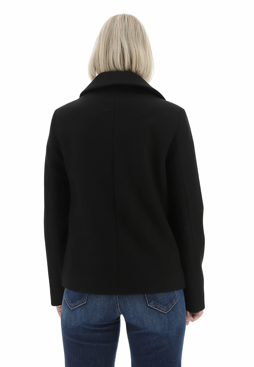 Cappottino Doppio Petto Foderato Eks Corto In Tinta Unita Con Tasche A Filo - immagine 9