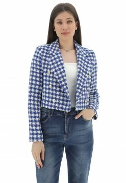 EKS Giacca Crop Doppiopetto èks Donna In Fantasia Pied De Poule