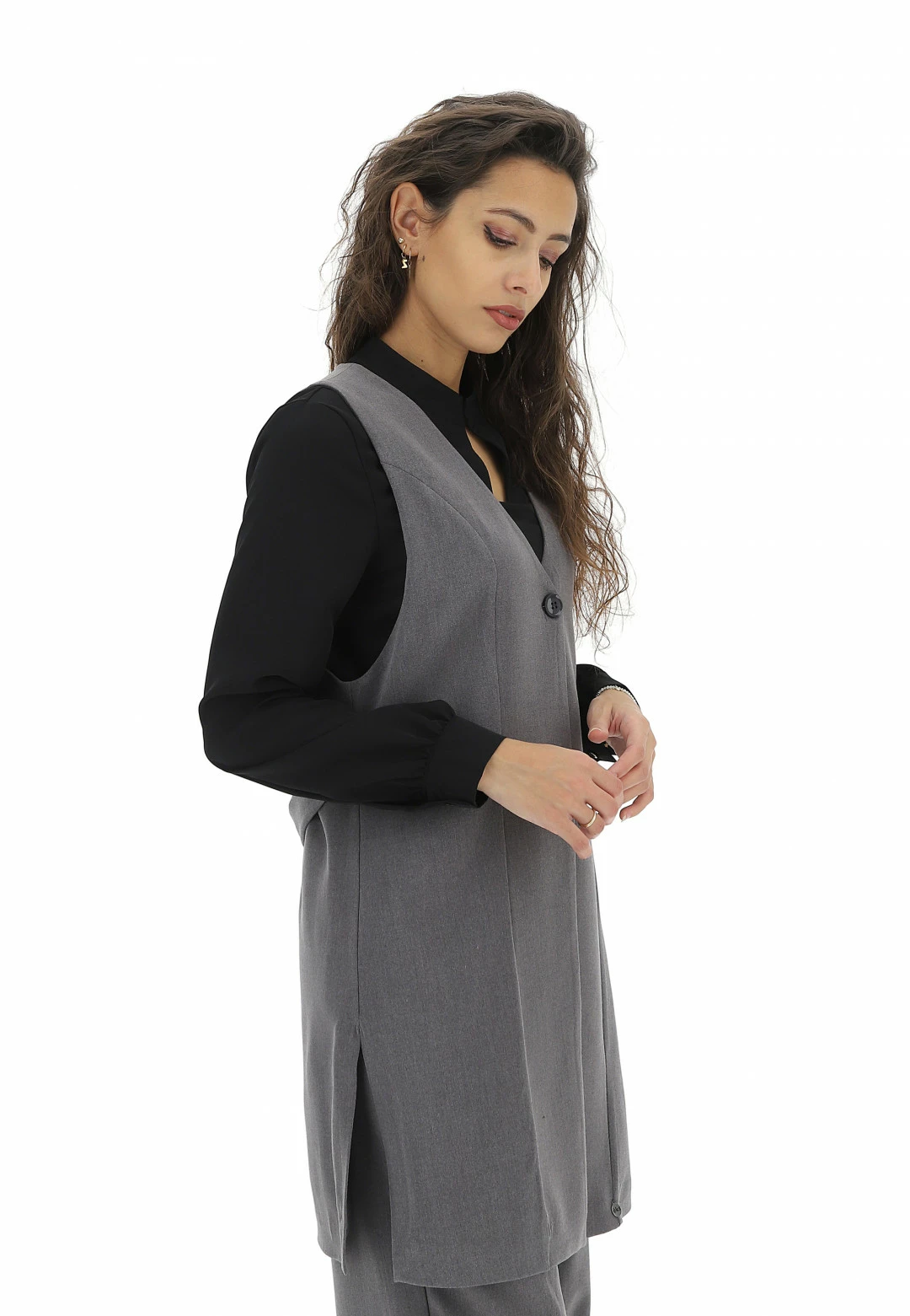 EKS Gilet Lungo Un Bottone èks Donna - immagine 7