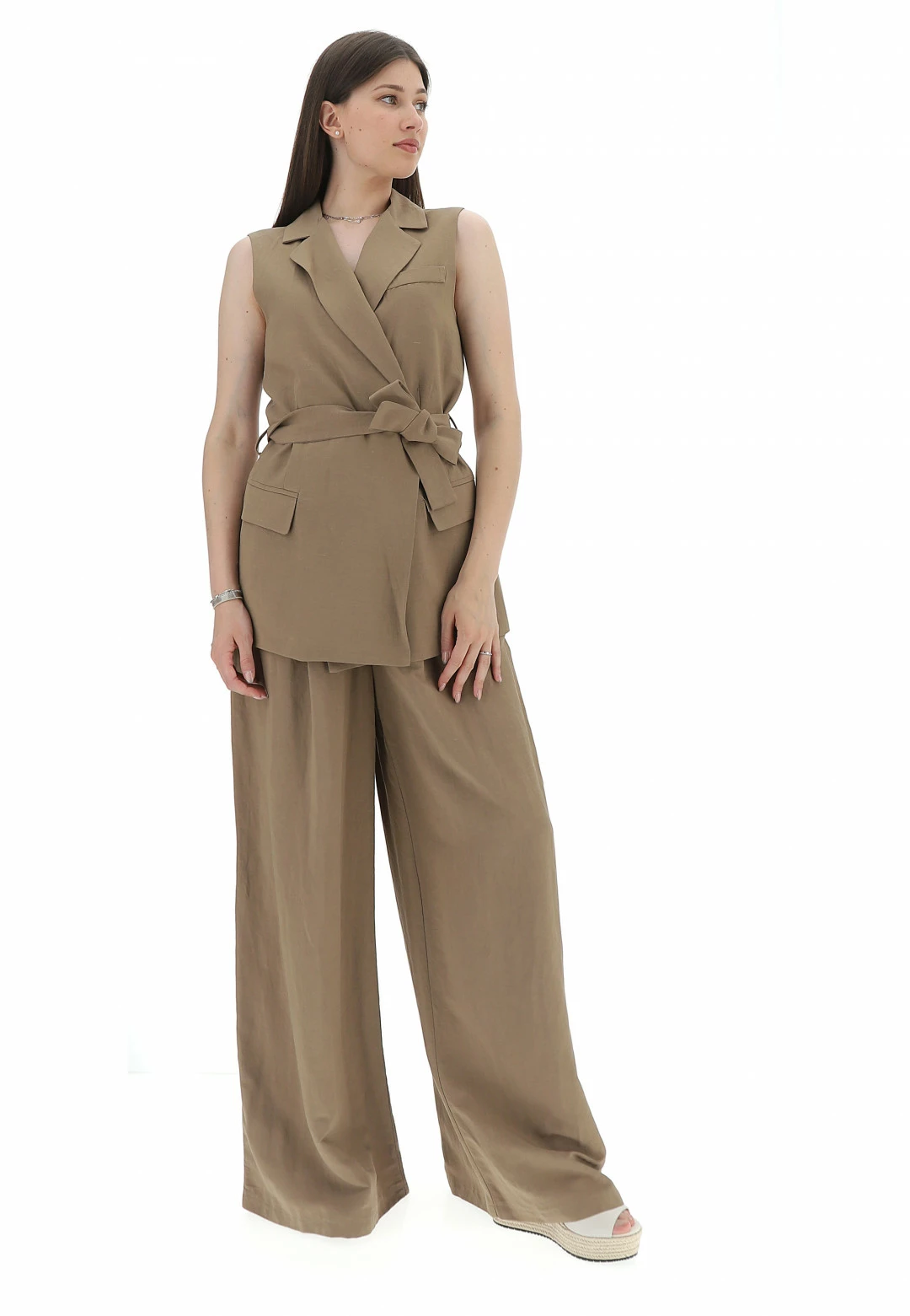 Gilet Misto Viscosa E Lino Dixie Donna - immagine 4