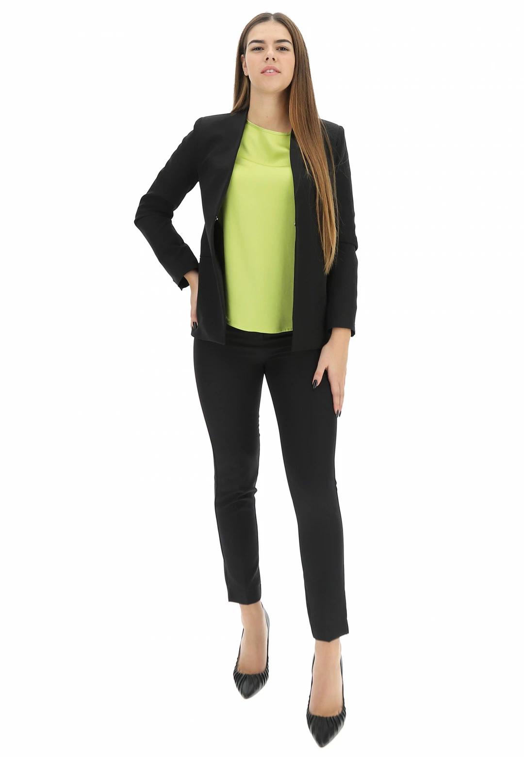 Giacca Aperta Con Gancetto E Spalline Eks Tinta Unita - immagine 4