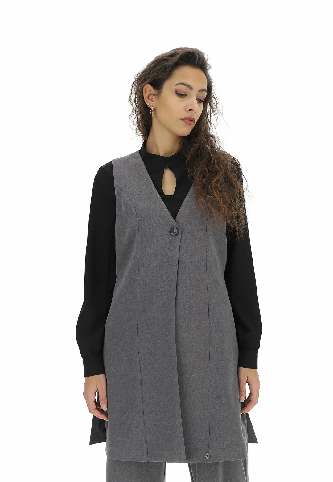 EKS Gilet Lungo Un Bottone èks Donna - immagine 6