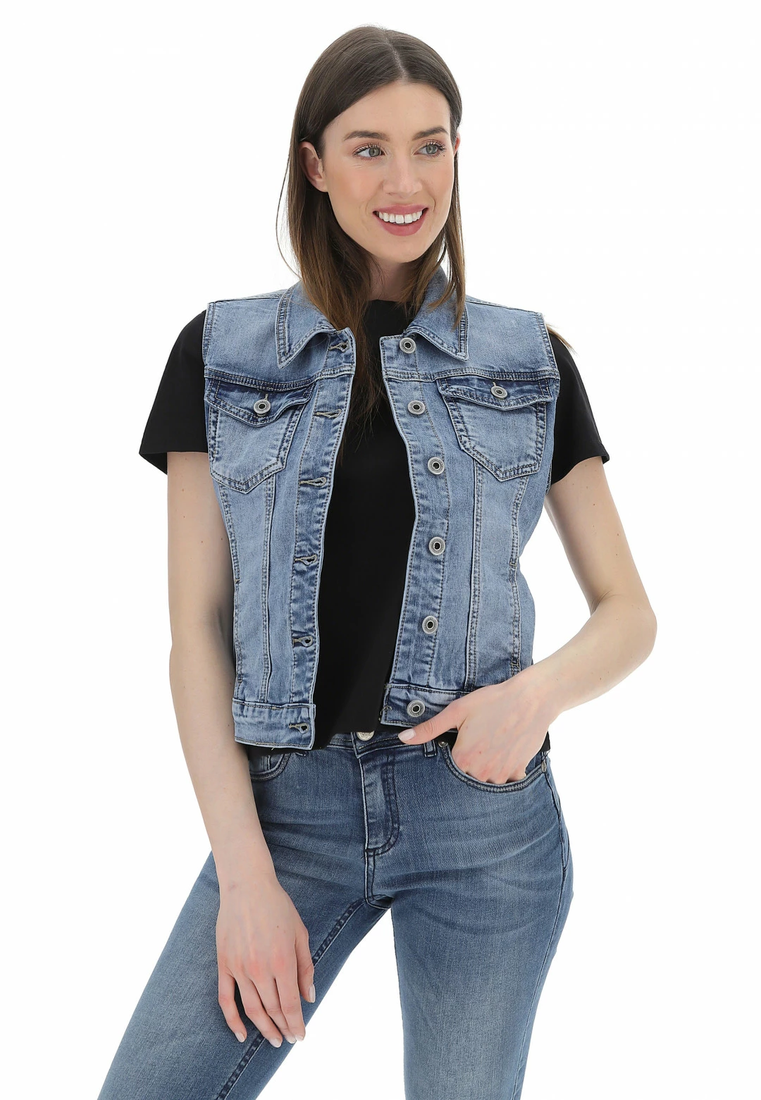 Gilet Denim Susy Mix Art. 8026