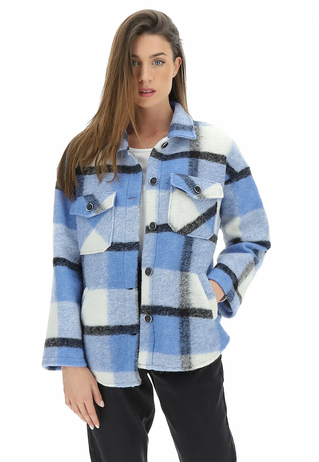 Giacca Camicia Lana Cotta Eks - immagine 2