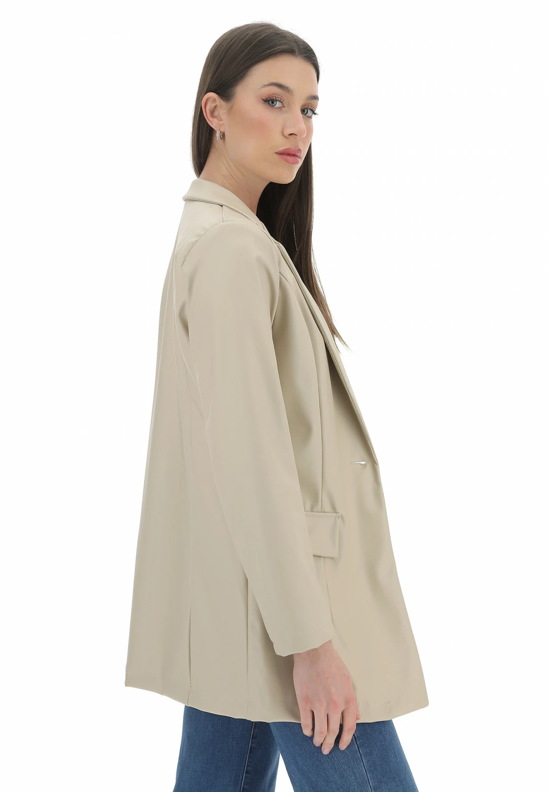 VIC BEE Blazer Similpelle Un Bottone Vicbee - immagine 2