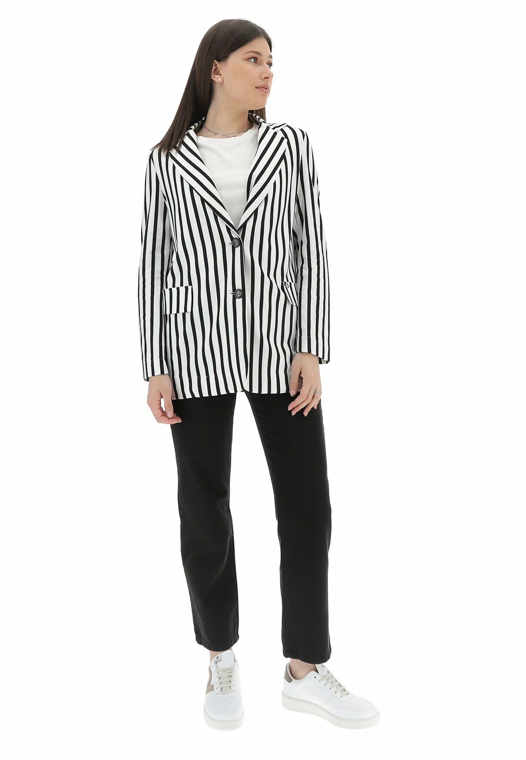 EKS Giacca èks Donna Con Fantasia A Righe Made In Italy - immagine 4