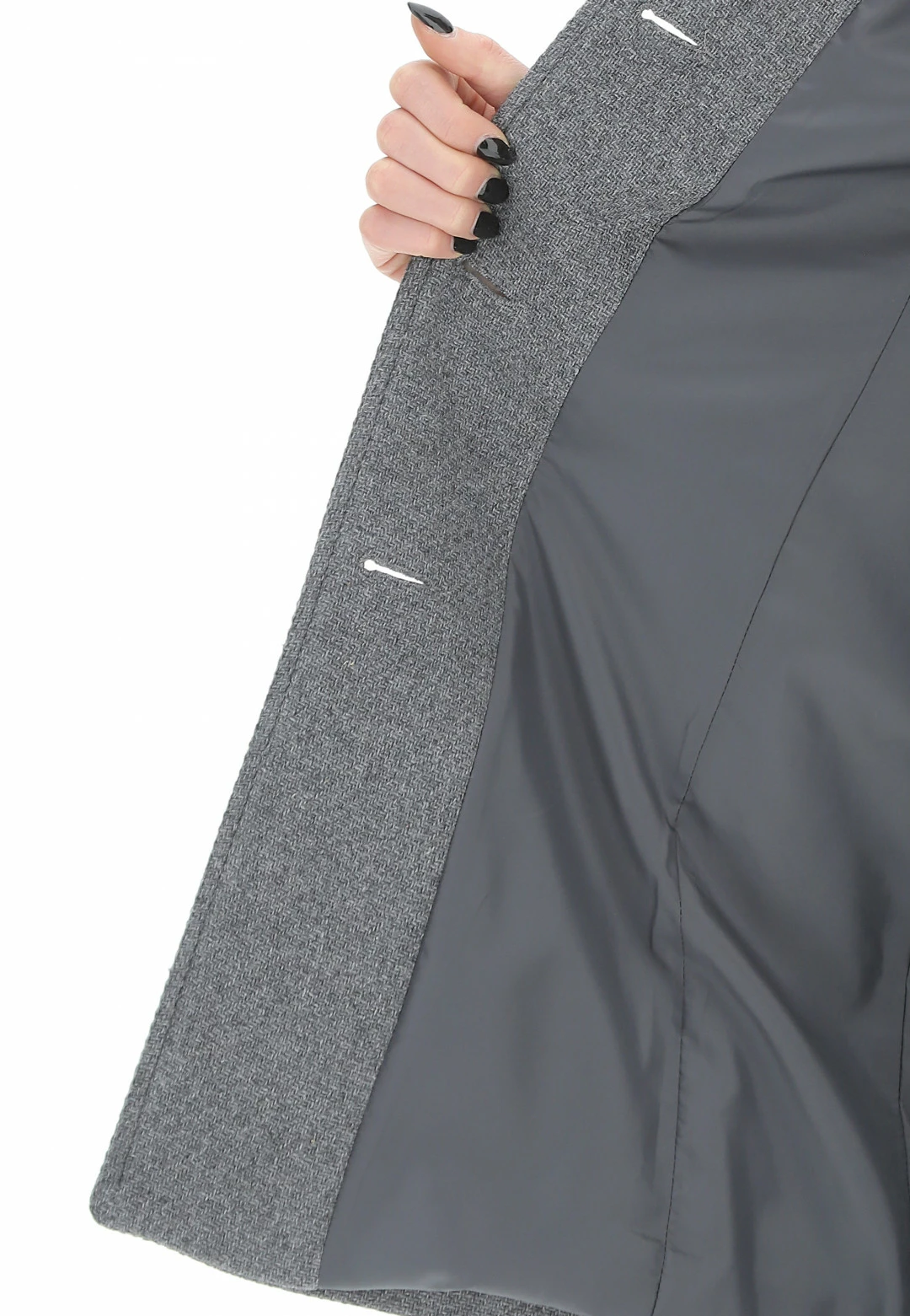 Cappotto Eks Con Collo A Fascetta Bottoni E Tasche A Filo Con Zip Foderato Made In Italy - immagine 12