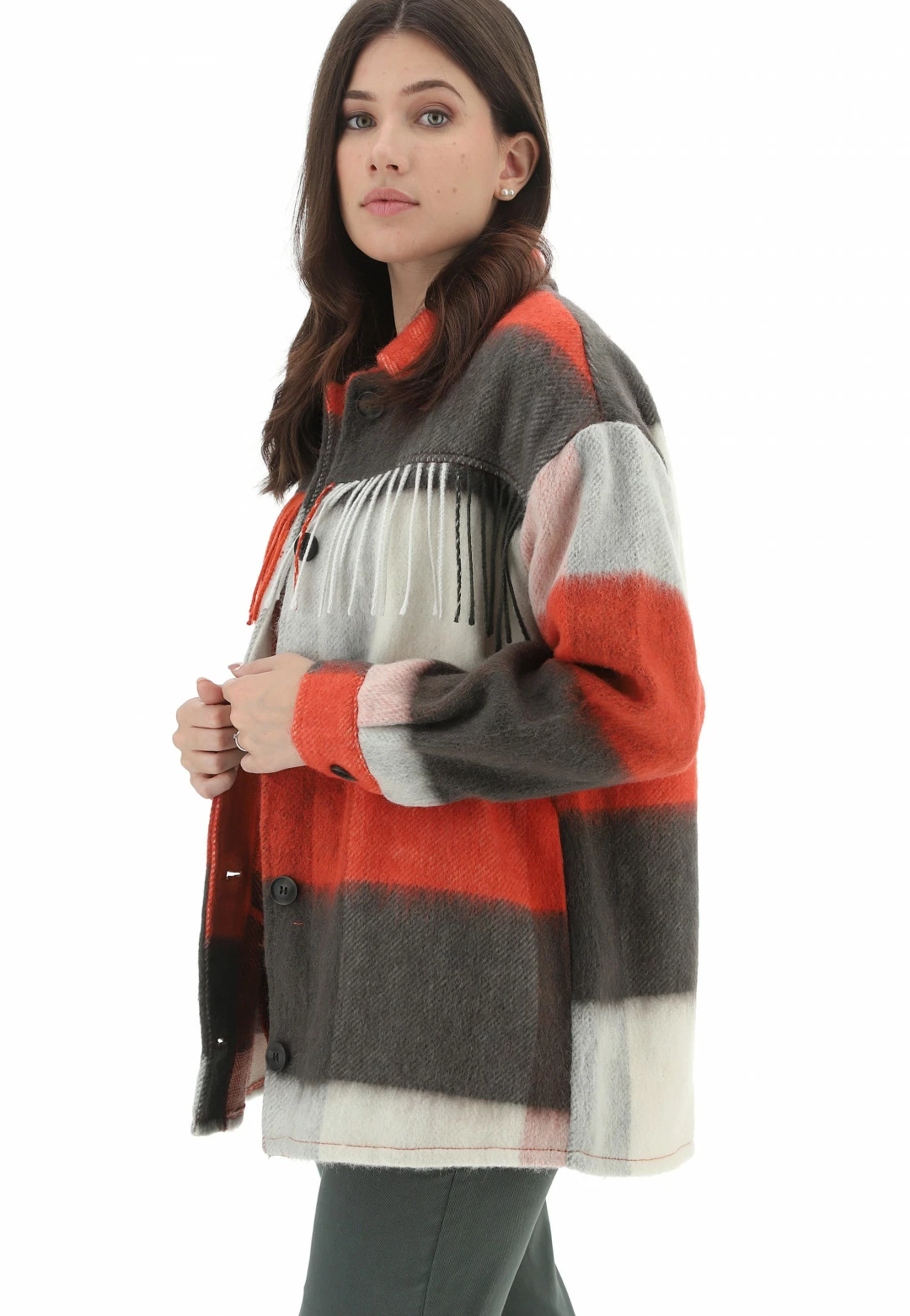 Giacca Camicia Non Foderata Vero Moda 10270795 Multicolor Con Frange