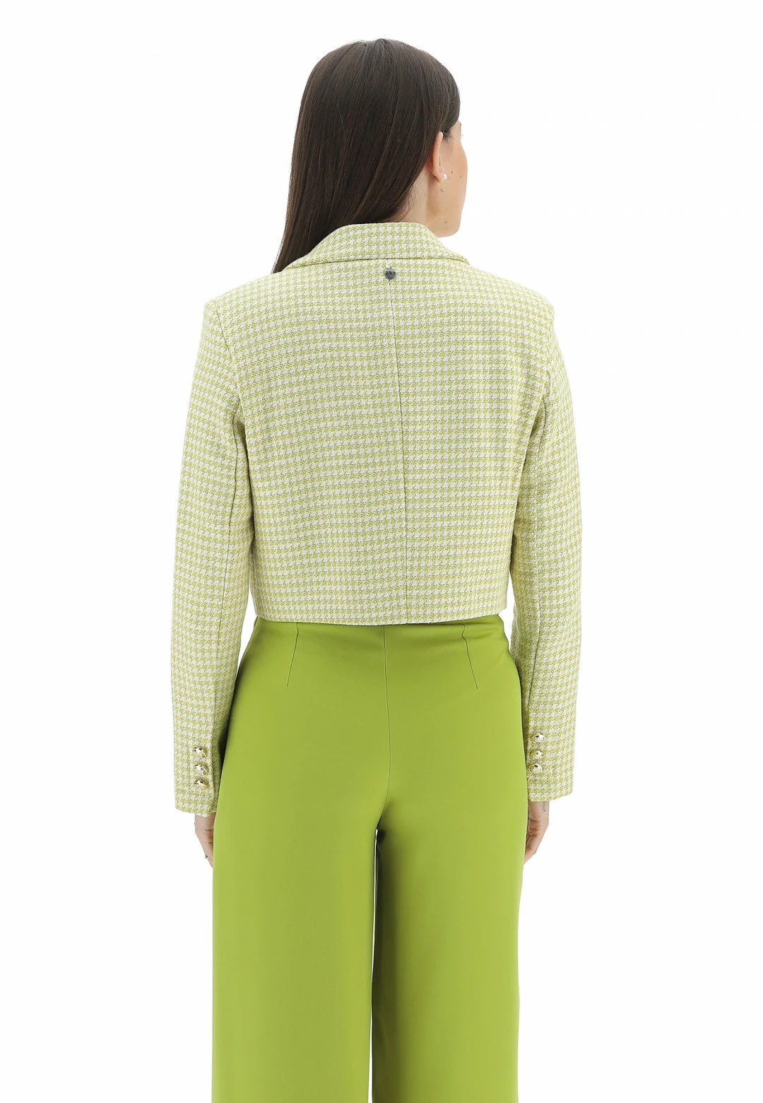 EKS Giacca Crop Doppiopetto èks Donna In Fantasia Pied De Poule - immagine 8