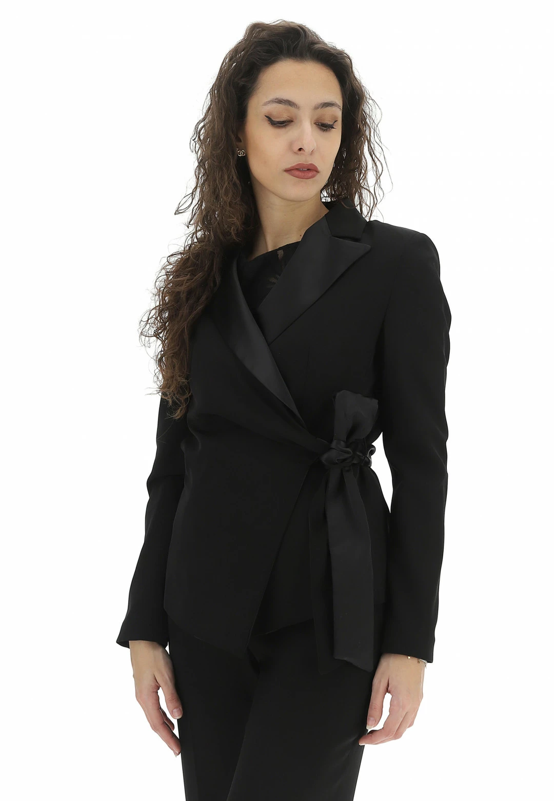 Giacca Con Revers Satin Artigli Donna - immagine 2