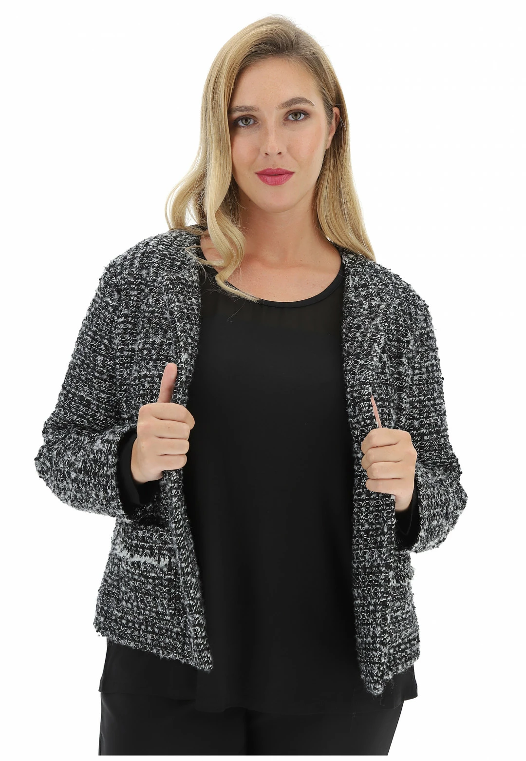 FOLLIA Giacca Boucle Sfrangiata In Lurex Vivace Gl1336beneven