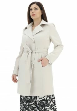 M&L MAIN & LAND Trench Doppio Petto Main&land Donna Con Cintura In Tessuto Tecnico