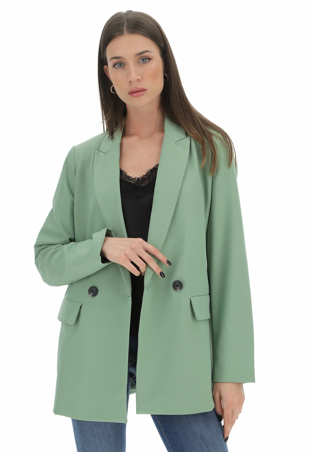 Giacca Foderata Vero Moda Doppio Petto In Tinta Unita