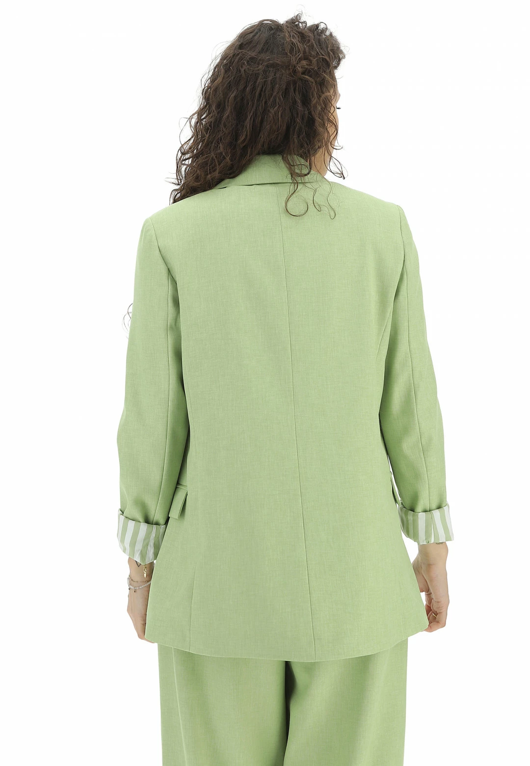 EKS Blazer Aperto Effetto Fiammato Fodera A Righe èks - immagine 8