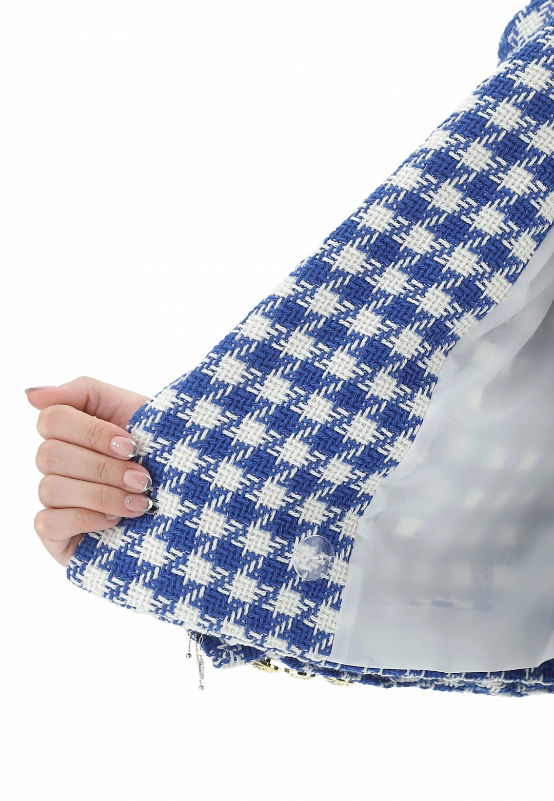 EKS Giacca Crop Doppiopetto èks Donna In Fantasia Pied De Poule - immagine 5