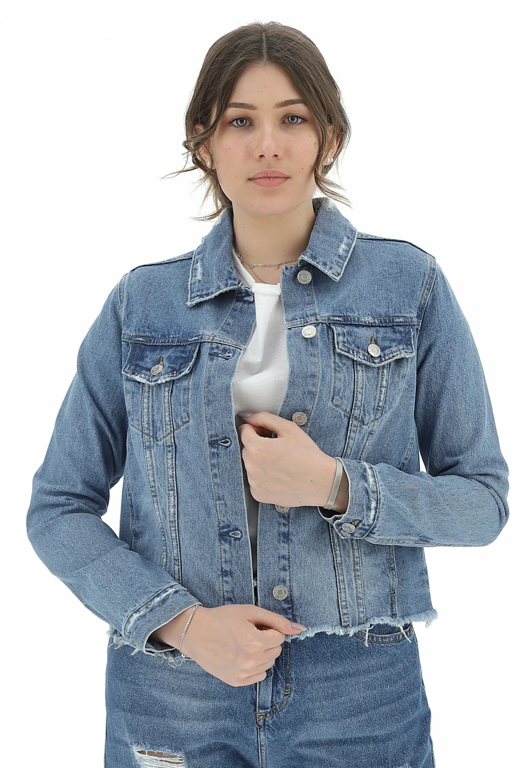 R.Display Giacca Denim Fondo Sfrangiato R. Display