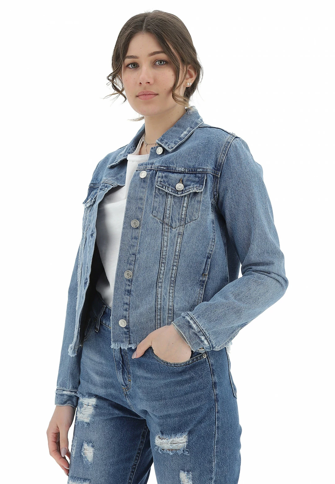 R.Display Giacca Denim Fondo Sfrangiato R. Display - immagine 2